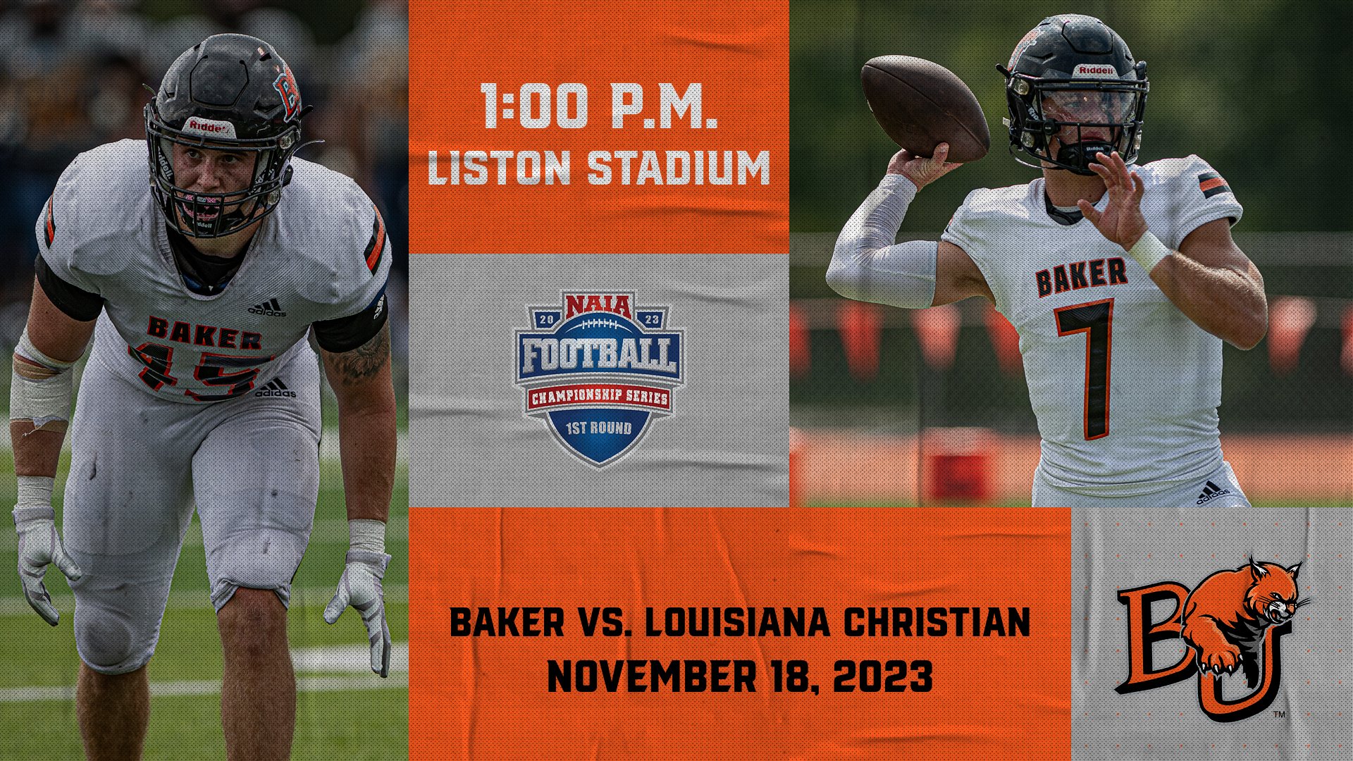 No. 20 Baker Set to Host First Round Playoff Game Against No. 21 Louisiana Christian