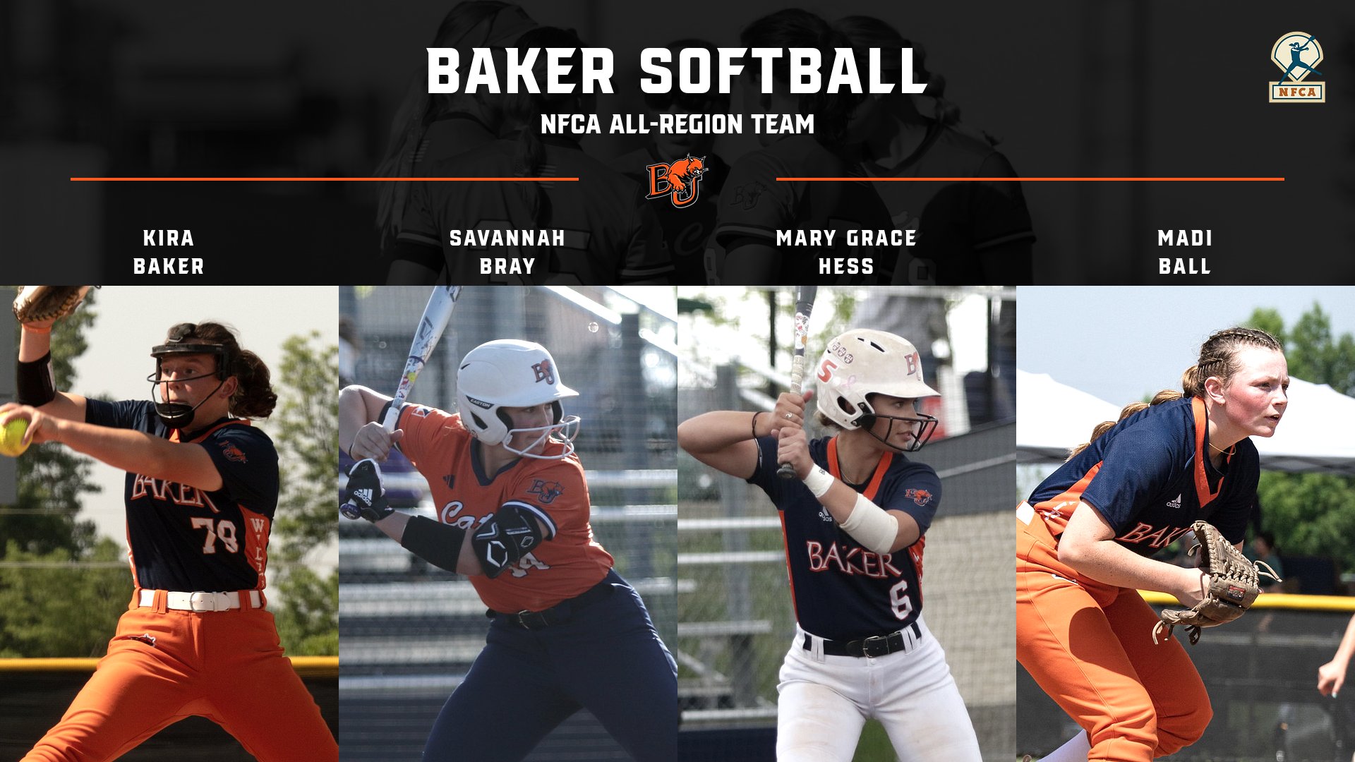 Four Wildcats Selected to NFCA All-Region Team