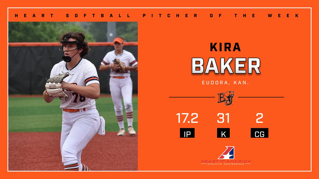 Kira Baker Earns Heart Softball Pitcher of the Week Honors