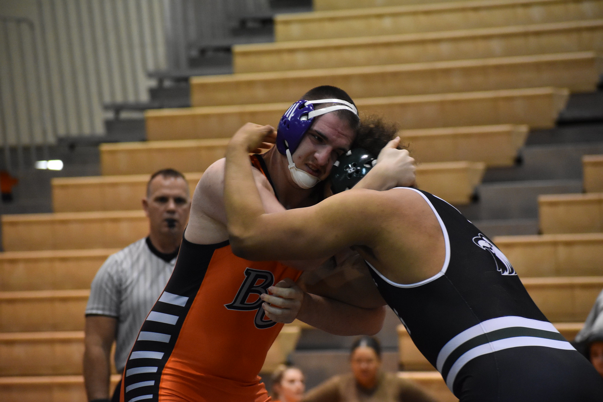 Eslinger's Fall at 285 Pounds Seals Dual Victory Over No. 18 St. Mary, 23-19